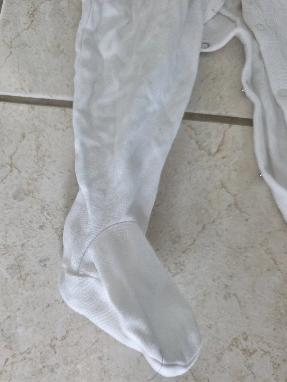 Ralph Lauren White Baby Footed One-Piece Pajama